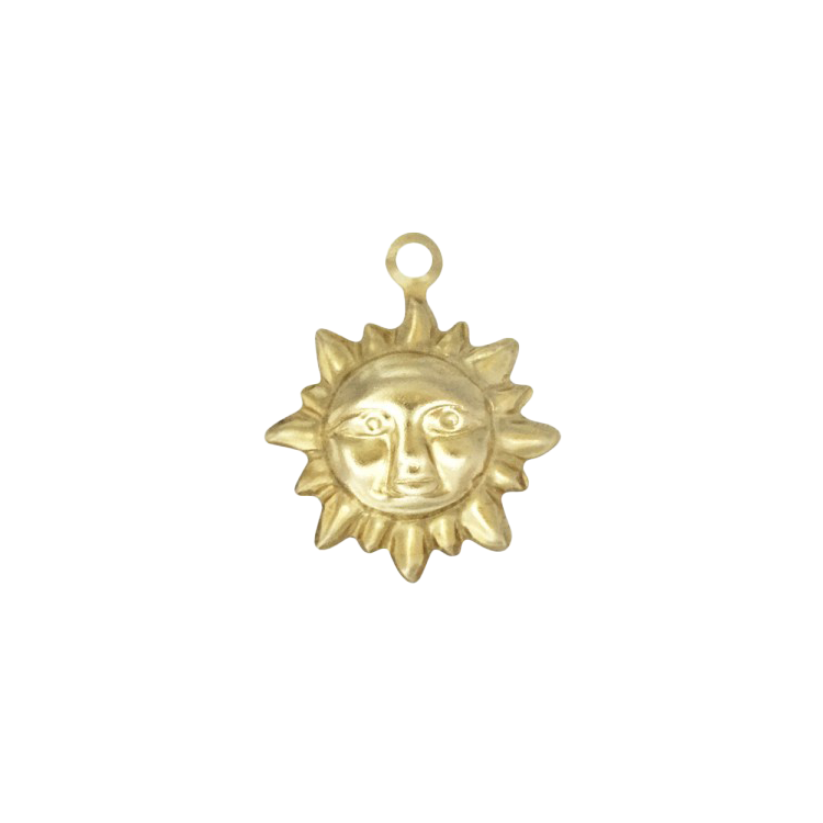 A 14k gold filled sun charm made perfectly for your custom made Pearly Pie charm jewelry.