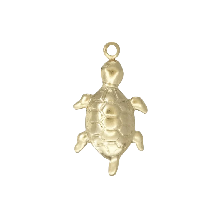 A 14k gold filled turtle charm made perfectly for your custom made Pearly Pie charm jewelry.