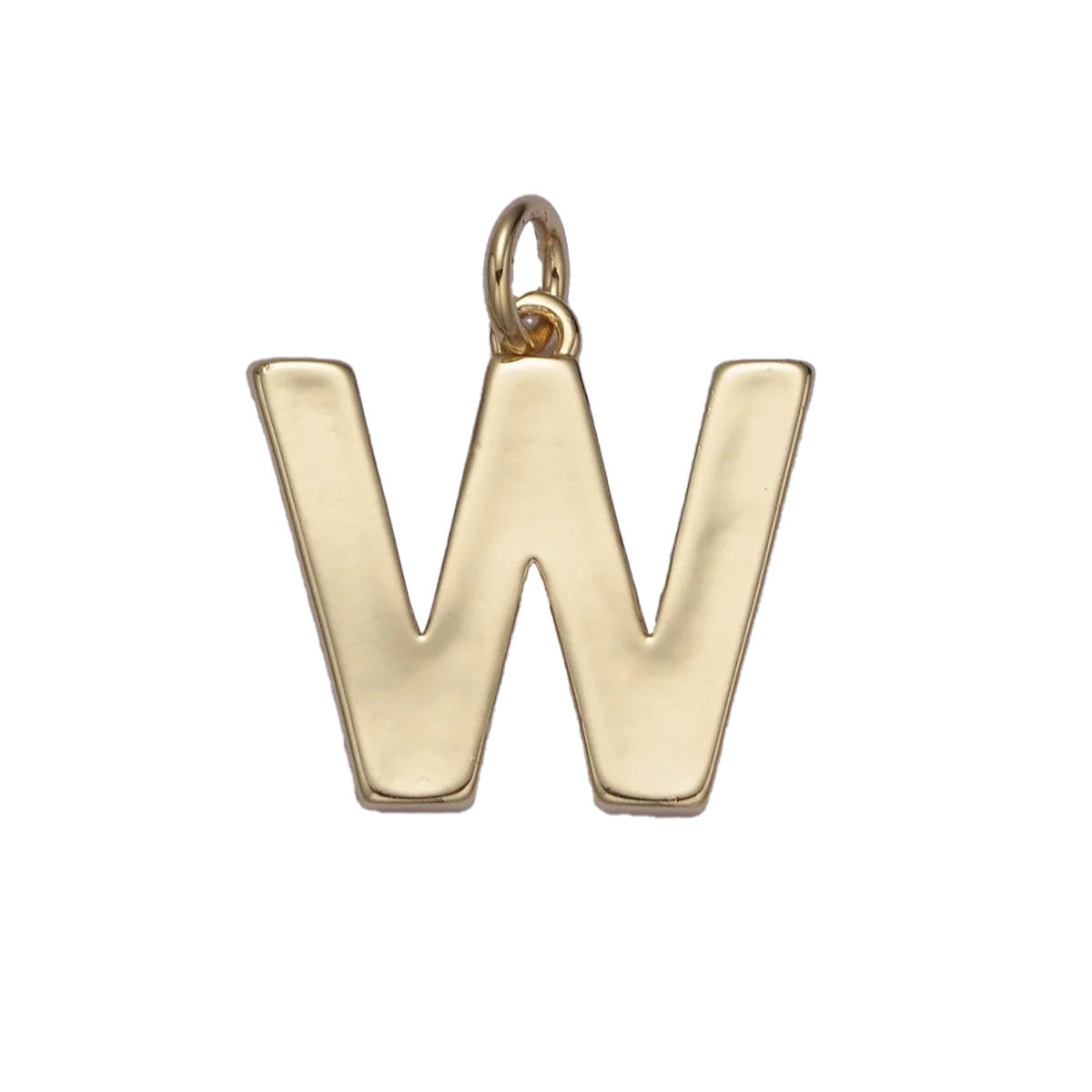 A simple 14k gold filled minimalist "W" charm for your perfect custom made charm necklace.